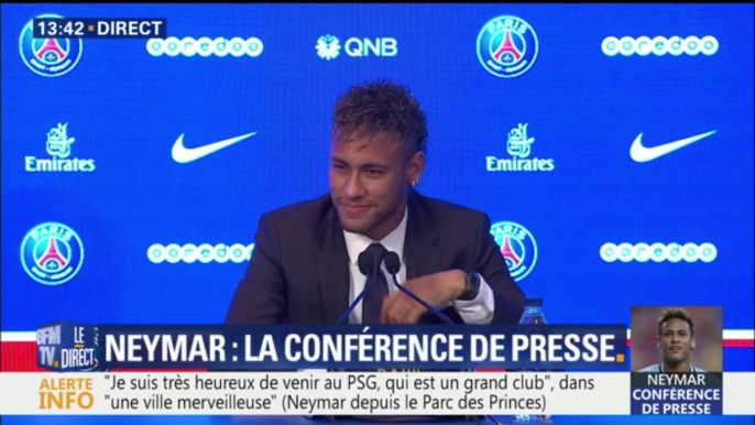 "Je suis très heureux de venir au PSG". Les premiers mots de Neymar à Paris