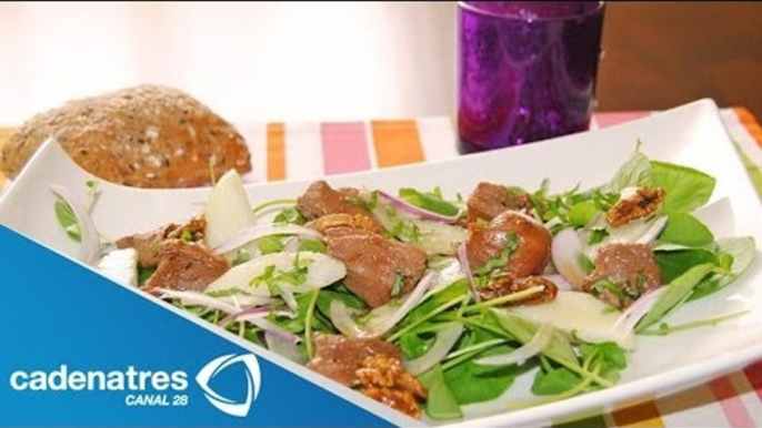 Receta de Ensalada de Berros con Pavo y aderezo de chabacano