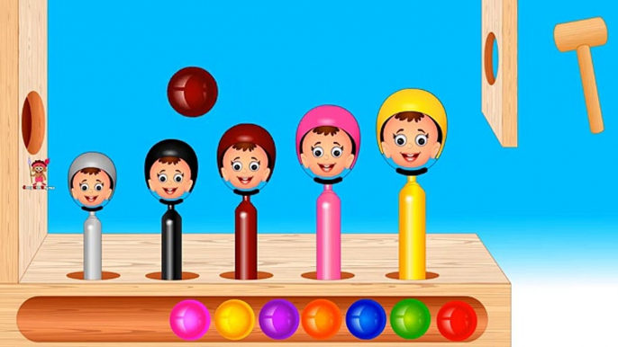 Learn Colors With Wooden Face Hammer Toys for Kids Children Toddlers Baby Videos | Teach Colors
