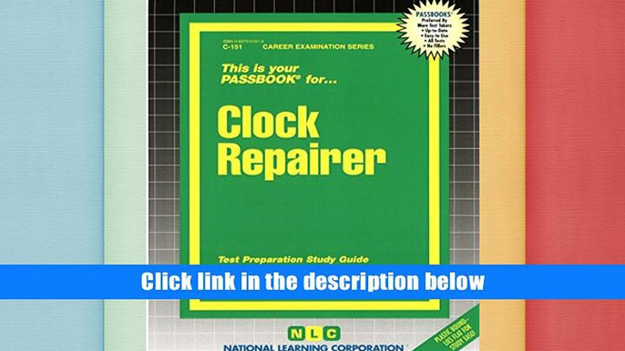 PDF  Clock Repairer(Passbooks) Jack Rudman For Kindle