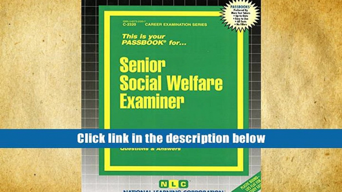 Download [PDF]  Senior Social Welfare Examiner(Passbooks) Jack Rudman Full Book