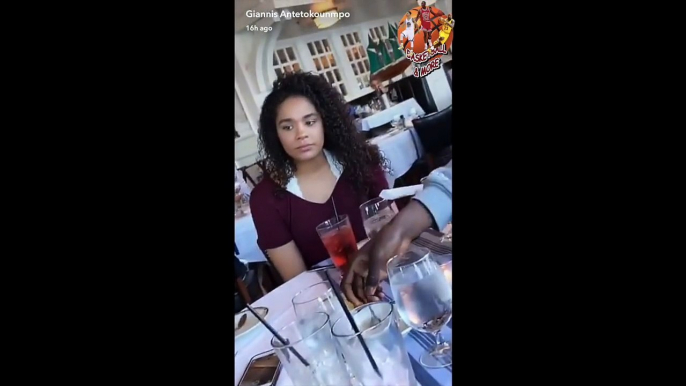 Giannis Antetokounmpo keeps filming his girlfriend even though she does not want to