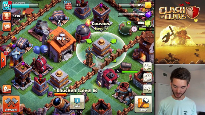 DOUBLE CRUSHER AND ROASTER TROLL BASE | Clash of Clans | Funny CoC BH 6 Trolling