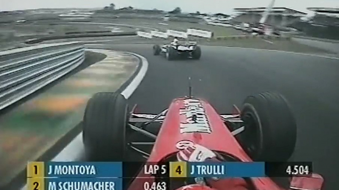 F1 Brazilian GP Interlagos 2001 Juan Pablo Montoya vs Michael Schumacher!