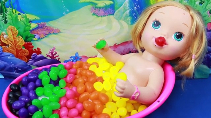 Vivant bébé bain des haricots Bonbons couleur gelée Apprendre arc en ciel orthographe surprise