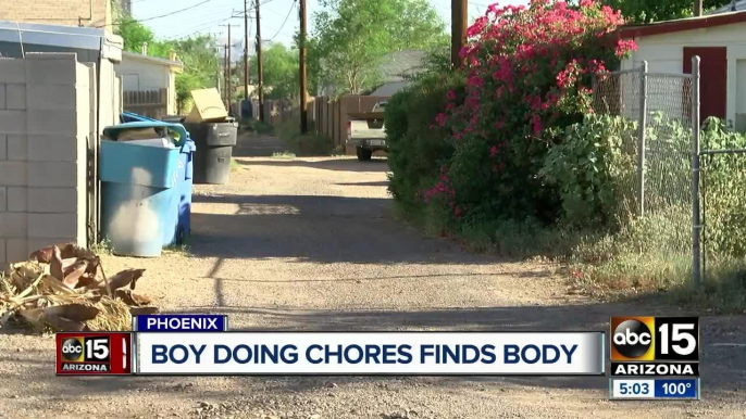 Boy finds body in Phoenix alley, investigation underway