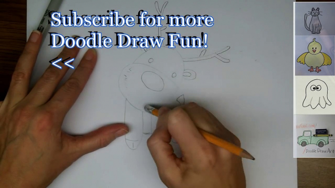 How to Draw Rudolph the Red Nosed Reindeer- Easy Art Lesson
