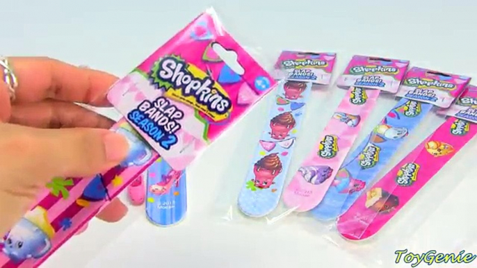 Lippy Lips Plush + 8 Shopkins Season 2 Video Toy Slap Bands Bracelets Unboxing Video - Coo