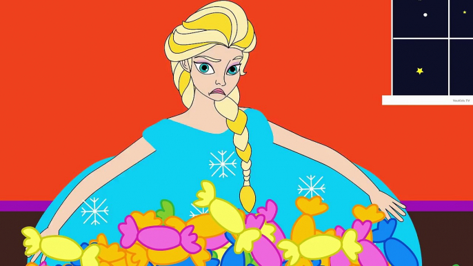 Queen Elsa Becomes Very FAT. Because She Ate Too Much Candy - KidsTV Frozen Elsa Becomes a