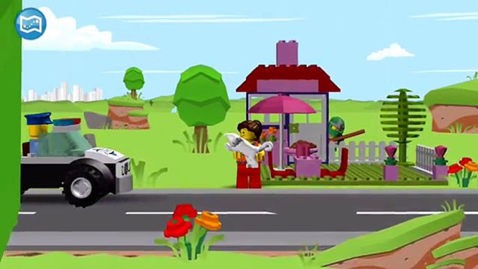 Ciudad Niños para y lego historieta sobre los coches de la policía en los coches de dibujos animados rusos