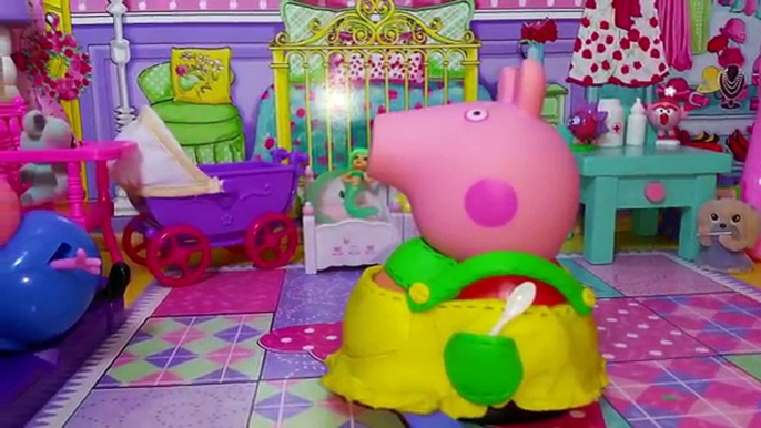 Cerdo Pig Peppa Pig embarazada dio a luz a un niño perdido juguetes del peppa