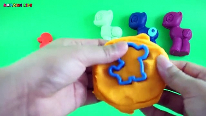 Et les couleurs Créatif léléphant pour amusement amusement enfants Apprendre moules jouer avec Doh animal lion rainbowlearn