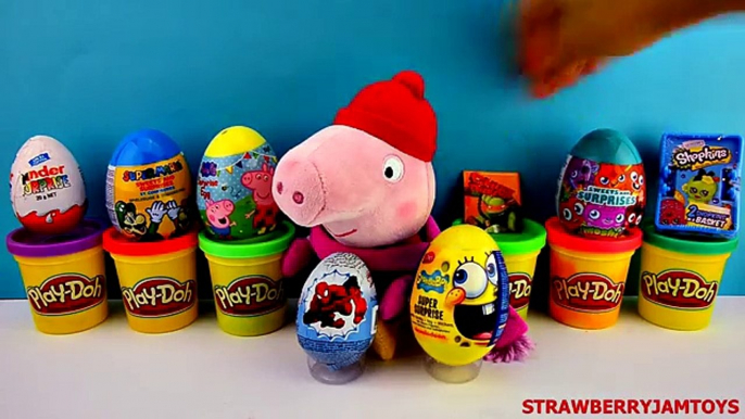 Huevos huevos huevos Niños cerdo tiendas hombre araña Bob Esponja sorpresa Peppa tmnt strawberryjamtoy