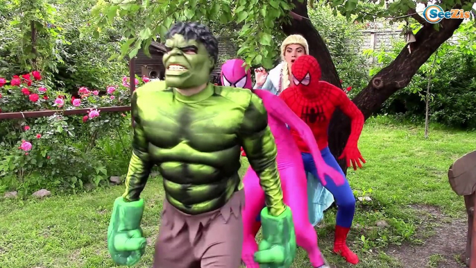 Frozen Elsa CHASED BY KILLER Joker! w/ Spiderman Maleficent Princess Anna Superheroes Episode 24