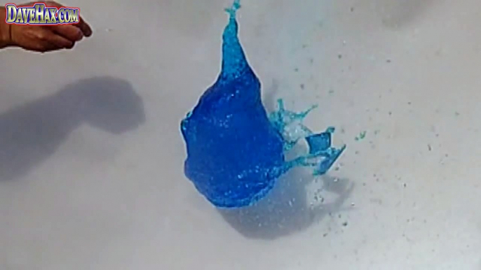 Blue Dye Water Balloon Pop Slow Motion GoPro Colouring Paint