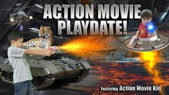 ACTION MOVIE PLAYDATE! Special Effects Adventure ft. Action Movie Kid!