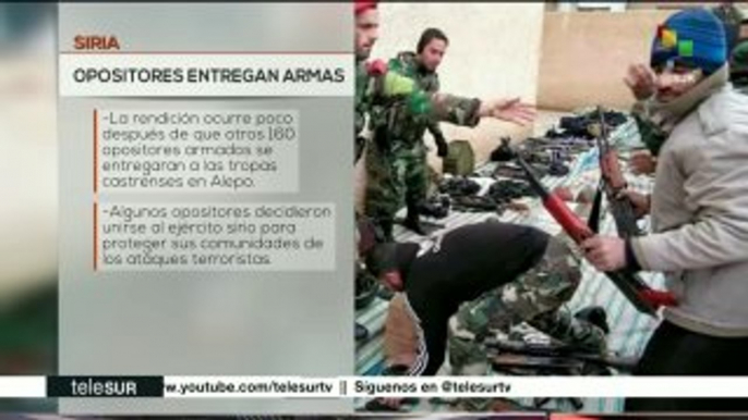 Entregan armas rebeldes sirios y se unen al plan re conciliación