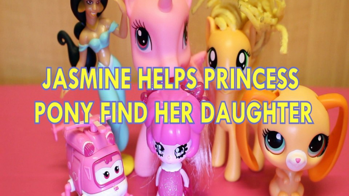 JASMINE HELPS PRINCESS PONY FIND HER DAUGHTER  APPLEJACK DIZZY SUPER WINGS SPINOSITA MAGIC MOTION , DISNEY , MY LITTLE P