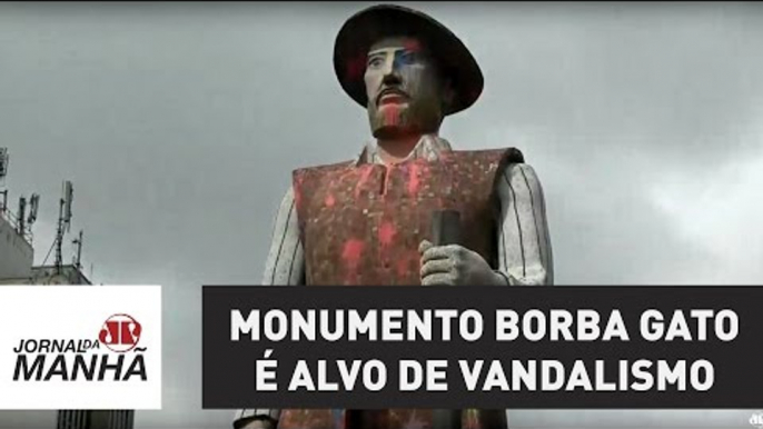 Monumento Borba Gato, em Santo Amaro, é alvo de vandalismo | Jornal da Manhã | Jovem Pan