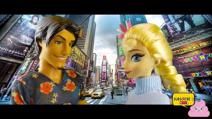 FROZEN Elsa Doll Eats & Poops Honeymoon In New York, Barbie Poops On Herself Pants