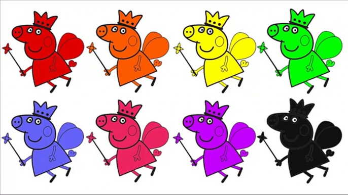Узнайте цвета с Пеппа свинья Принцесса раскраска страницы Пеппа свинья костюм Картина Пеппа свинья