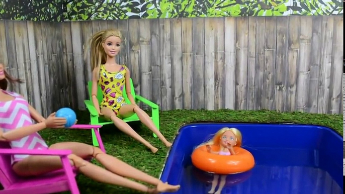 Barbie Movie! How To Make A Barbie Pool With Real Water & Chairs! - Barbie Videos