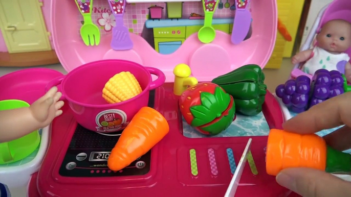 Baby Doli and Kitchen car surprise eggs food toys baby doll play