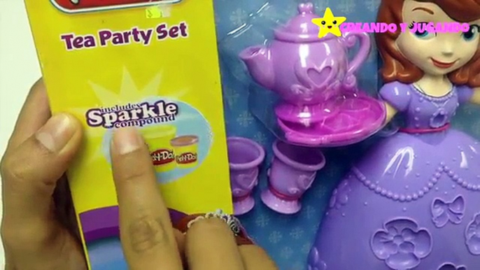 PLAY DOH juguetes de la Princesa Sofia en ESPAÑOL,plastilina(juego del te)