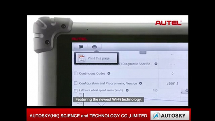Autel MaxiSYS MS908_MaxiSys Pro MS908P_MaxiSys Mini MS905_ Wireless printing