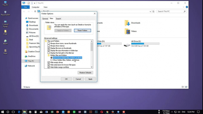 How to hide and unhide folders in windows 10