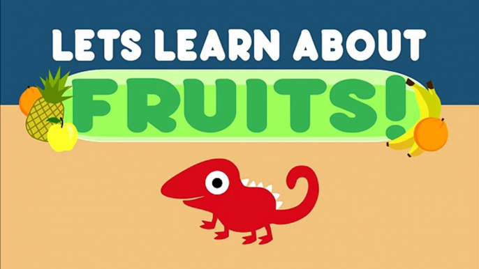 Sur dessin animé caméléon affamé Apprendre allons partie Fruit 2 avec des fruits tropicaux