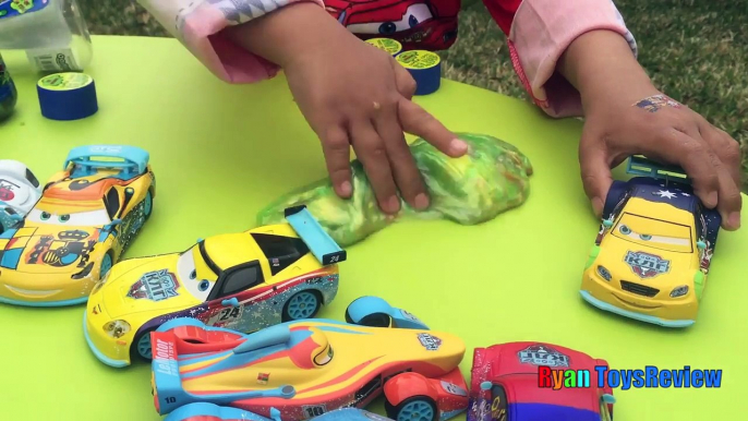 Disney Cars Toys in Slime Lightning McQueen Toy Cars for Kids in Slimy Goo Ryan ToysReview