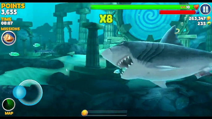 Hungry Shark Evolution Level 10 Megalodon vs megalodons-Ice sharks in Arctic Land