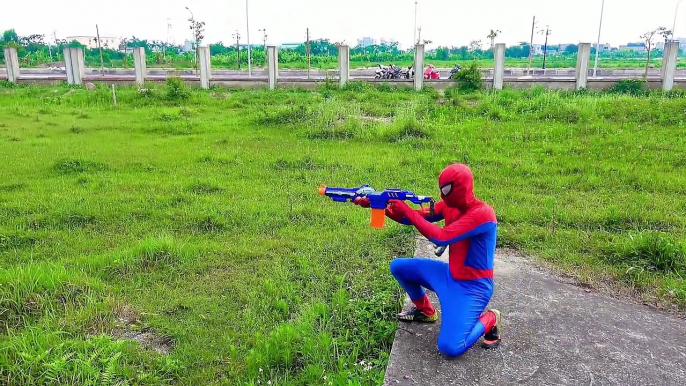 [ MKTD ]  Spiderman Power Rangers Nerf guns  Superhero Action movie Nerf war #23