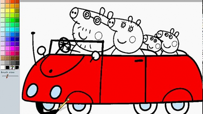 Peppa Pig pintando George Pig Mamae Pig Papai Pig dirigindo o carro