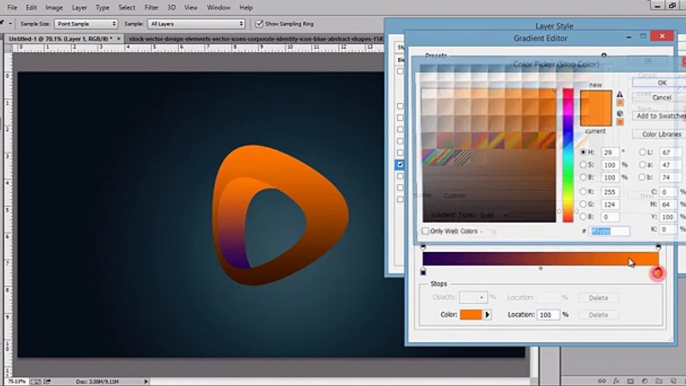 Photoshop Tutorial | 3D Logo Design (Orange)