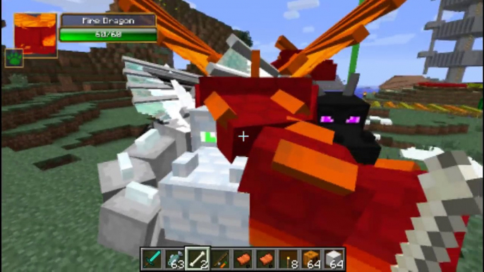 Minecraft: DRAGON MOUNTS MOD (Ice, Nether, Fire, Water, Ghost, Ether, Ender) - MyDiamondSkeleton!