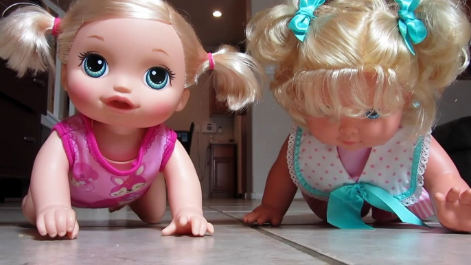 BABY ALIVE Go Bye Bye doll + Vintage Baby Wanna Walk Doll Race! Need help naming vintage doll