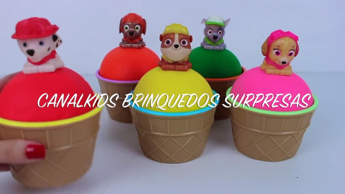 PATRULHA CANINA PAW PATROL LEARN COLORS PLAYDOH ICE CREAM SURPRISE EGGS LEARNING COLORS VIDEO