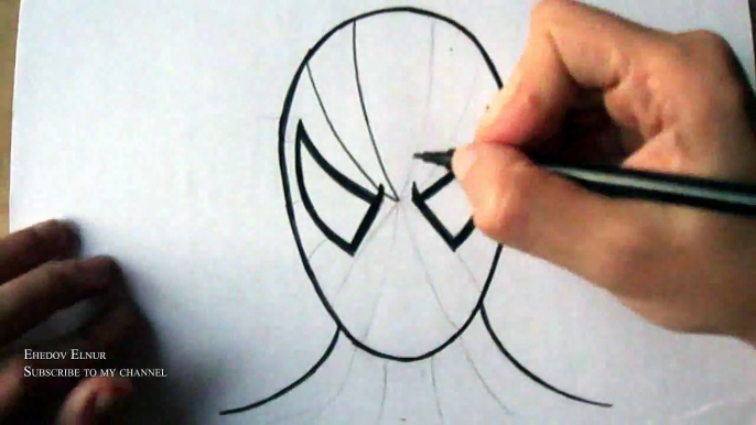 How to draw Spiderman (Ehedov Elnur) Как рисовать Человека паука-Como Dibujar a Spiderman