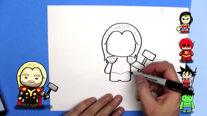 How To Draw Thor - EASY Chibi - Step By Step - Kawaii