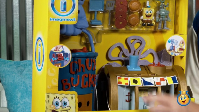 SpongeBob Krusty Krab Chum Bucket Launcher Playset from Imaginext with SpongeBob & Plankton Toys