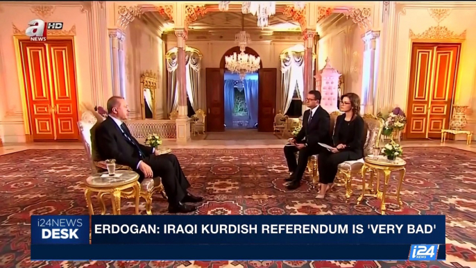 i24NEWS DESK | Erdogan: Iraqi Kurdish referendum is 'very bad' | Friday, September 15th 2017