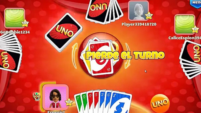 Partida juego de cartas online UNO