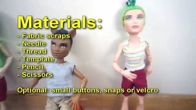 How to make shirts for Monster High male and Ken dolls - Doll Crafts - simplekidscrafts