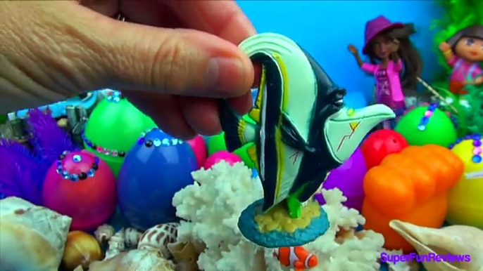 Nemo Surprise Eggs - Finding Nemo Dory Gill Marlin Bubbles Bruce Pearl Bloat and LPS Friends