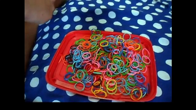 ( Pulseiras Rainbow Loom ) - Como fazer pulseira com elástico para iniciantes fácil