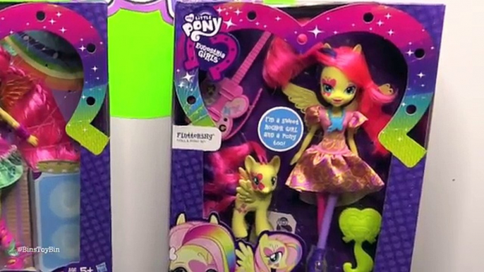 Fluttershy Friday with Bin & Jon! MLP Equestria Girls Rainbow Rocks Dolls Reviewed! | Bins Toy Bin