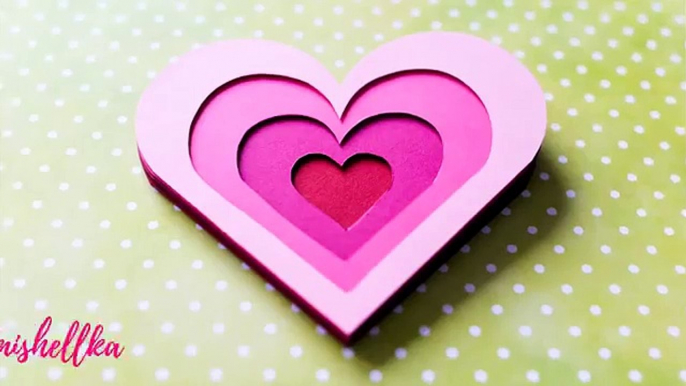 How to Make - 3D Greeting Card Valentines Day Heart - Step by Step DIY | Kartka Walentynkowa