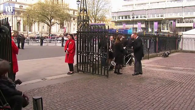 Duke and Duchess of Cambridge and Prince Harry arrive for Westminster memorial